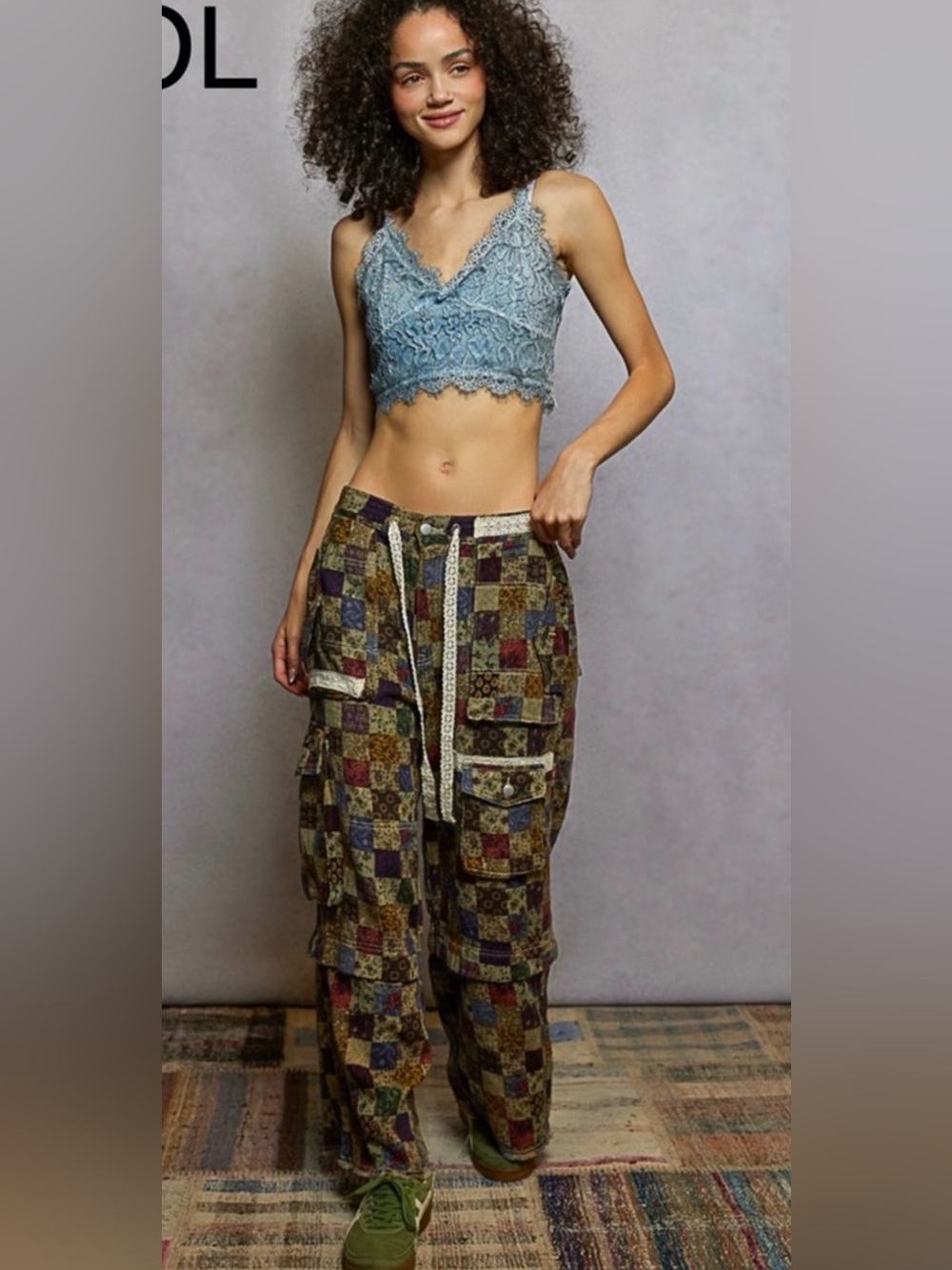 POL | Patchwork Cargo Pants, Large